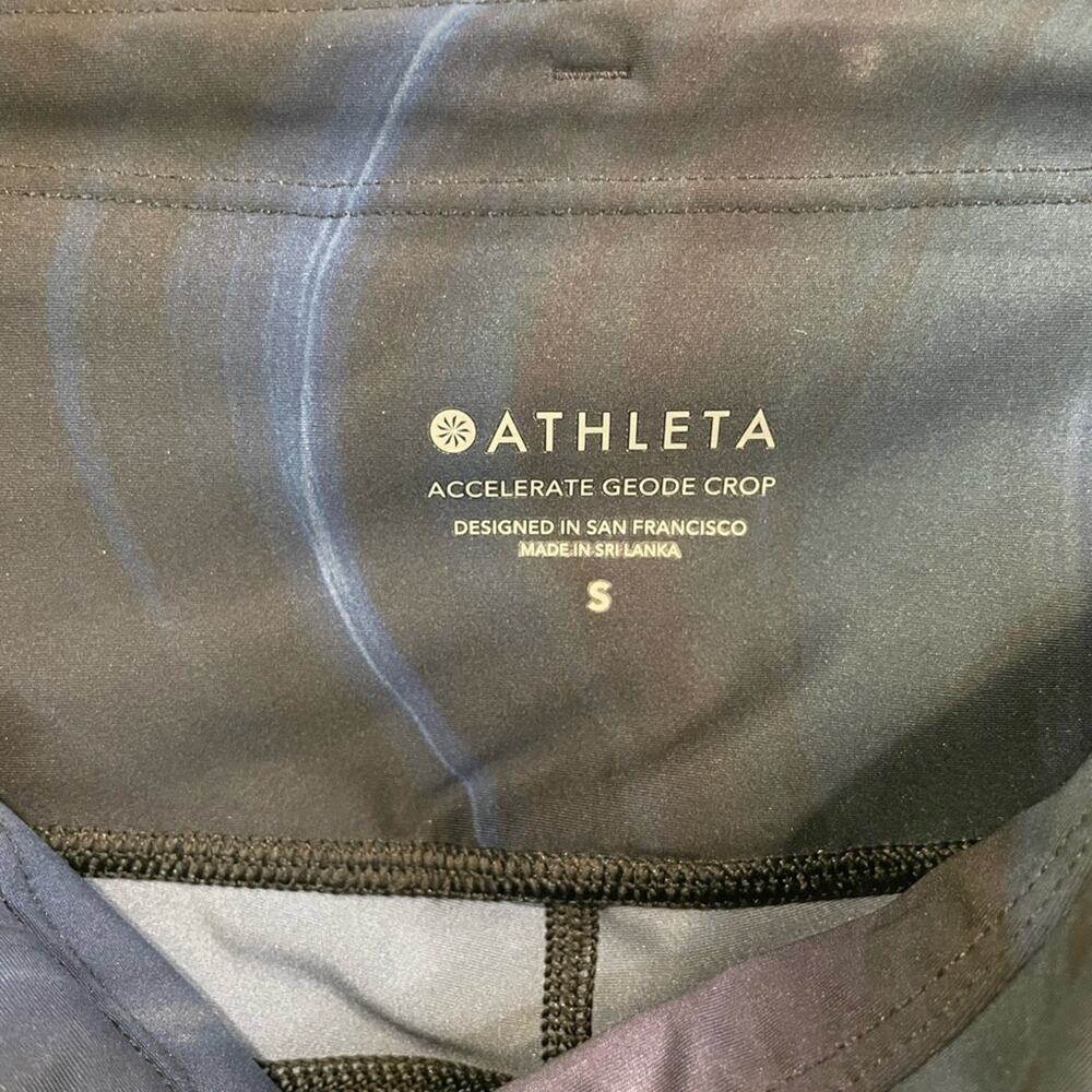 ATHLETA Accelerate Geode Blue Crop Size Small EUC $79 MSRP - Picture 3 of 11